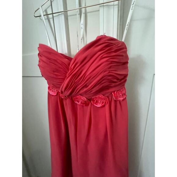 PRETTY MAIDS BRIDESMAID DRESS SLEEVELESS ROSETTE PRINCESS HEM  WOMENS SIZE 10 - Picture 4 of 12